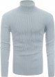 Men's Slim Fit Pullover Sweaters Ribbed Turtleneck Knitted Sweater Casual Solid Thermal Tops