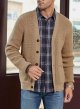 Mens Cardigan Sweater V Neck Casual Button Down Long Sleeve Cable Knit Sweaters with Pockets